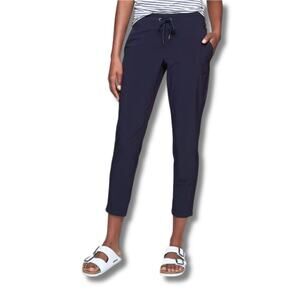 Athleta Midtown Ankle Pant Navy Blue 6 EUC  Lightweight Stretchy Casual Travel